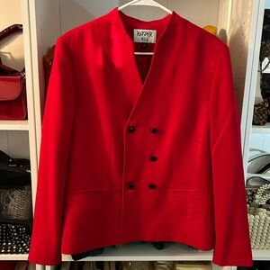 Kasper Vibrant Red Double-Breasted Jacket